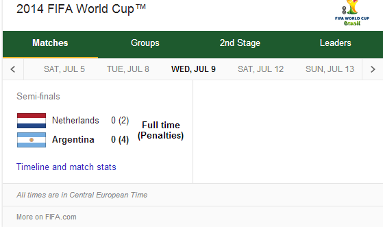 Semi Final world cup-2014 Netherlands Argentina